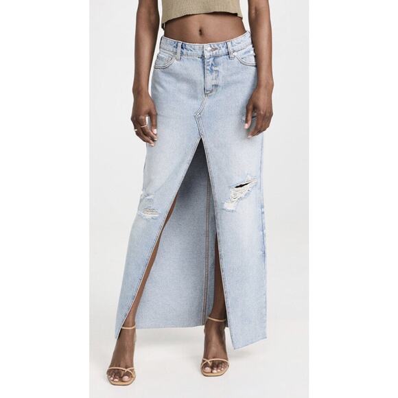 SER.O.YA Matilda Maxi Skirt Size 27 100% Cotton Non Strech Denim - Picture 1 of 12